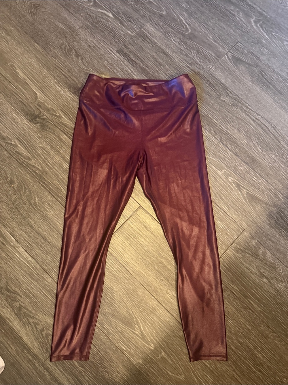 Women’s Metallic Burgundy Leggings